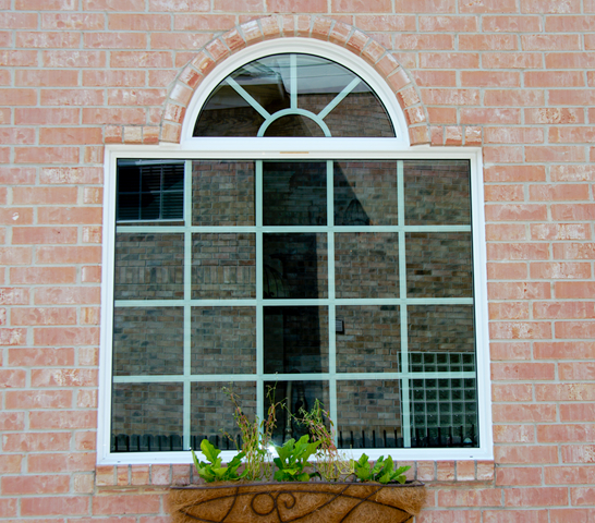 Close Up Look of Colonial Custom Window with Arc
